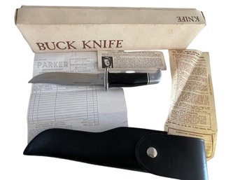 1967 BUCK Fixed Blade Knife #119 Original Box, Original Receipt- Appears To Never Have Been Used