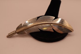Sterling Feather Pin Signed B. L.