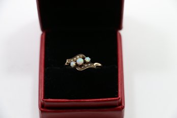 Antique 10k Seed Pearl Opal Ring Size 7