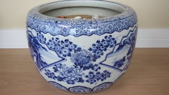 STUNNING LARGE VINTAGE CAST IRON PORCELAIN HIBACHI