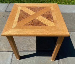 Custom Parquet Oak & Birdseye Maple Occasional Table