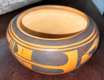 Antique Hopi Handpainted Low Bowl ~ Signed ~