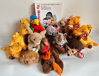 13 Ty Beanie Babies, All With Tags With Collector's Manual
