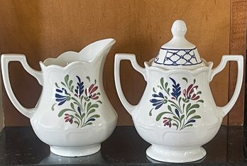 Johnson Brothers Provincial Scalloped Edge Creamer & Sugar