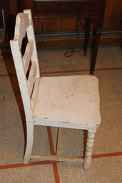 White Painted Wood Chair 31 High