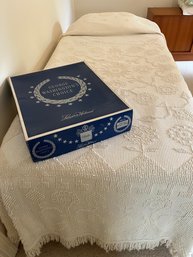 Iconic Pair Of Twin Size Martha Washington Choice By Bates Vintage Terry Bedspreads - Hobnail Design