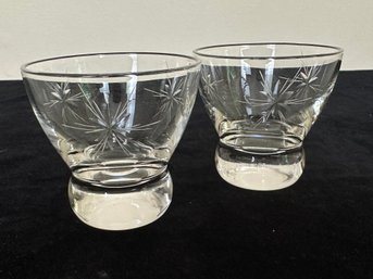 Pair Of Cut Glass Cocktail Glasses