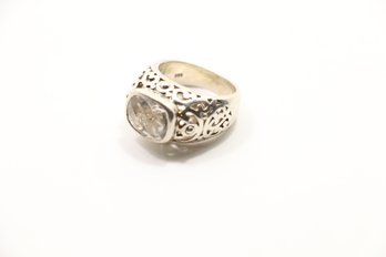 Sterling Silver Large Stone Ring Size 5.75