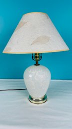 Floral Glass Base Table Lamp