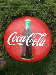 Large Coca Cola Button Sign