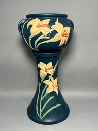 Roseville Pottery Reproduction Zephyr Lily Jardiniere Pedestal Stand