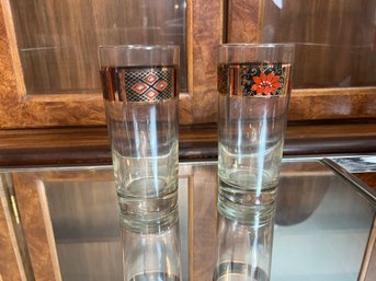 Pair Of Japanese Style Glass Tumblers