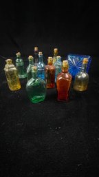 Colored Glass Bottles Lot