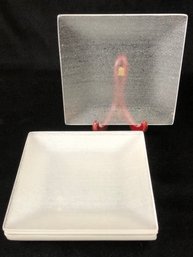 Frosted Glass Square Dish Set