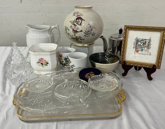 Large Miscellaneous Lot Of Glass, Metal, And Porcelain Items