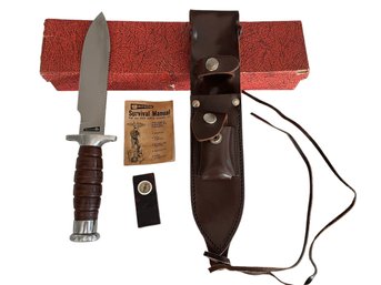 1969 Garcia 6-3/4' Blade  Survival Knife Made By Jacques Brazil In Sheath-original Box, Survival Manual /KIT