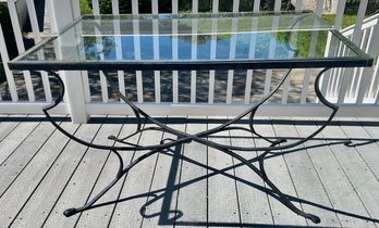 Glass Top Wrought Iron Patio Table
