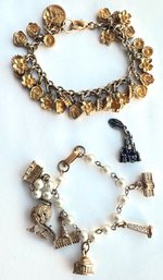 Disney Castle Charm, Mish NY Flower Charm Bracelet & Monument Charm Bracelet With Faux Pearls