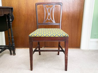 A Vintage Scrolled Wood Side Chair