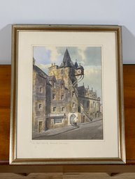 Signed Original John Spence Watercolor Title The Old Tolbooth Edinburgh Scotland