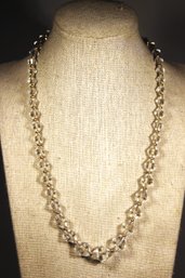 Vintage Art Deco Gold Filled And Cut Crystal Beaded Necklace