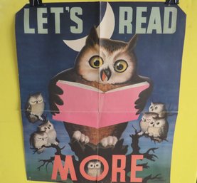 Vintage 1950s Lets Read More Poster Garth Williams