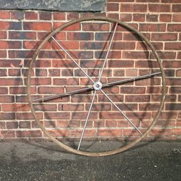 Fantastic LARGE (41' Inches) SAILBOAT STEERING Wheel - Chrome With VERY Tightly Wrapped Jute Or Nylon