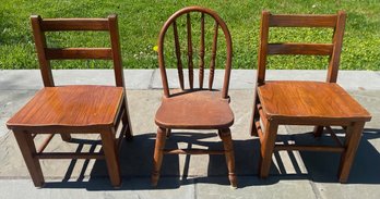 Vintage Wooden Children's Chairs (3)