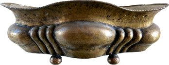 A Large Hammered Brass Presentation Bowl