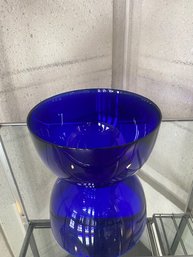 Fantastic Large Cobalt Blue Glass Mixing Bowl