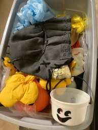 Large Tote Of Halloween Costumes And Decor