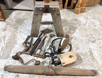 Antique And Vintage Tools And More - Yoke, Sawhorse, Pulley And More