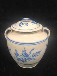 Earthenware Jar French Style Hand Painted #1