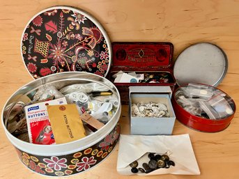 Giant Collection Of Vintage Buttons And Sewing Notions - Crafters Delight