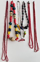 6 Beaded Necklaces, Some From Ecuador, Some Vintage