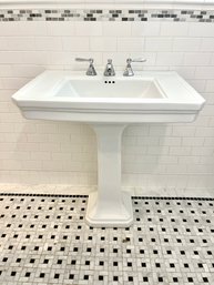 A 2 Piece Wall Mounted Sink With Pedestal And Grohe Hardware - Bath 2A