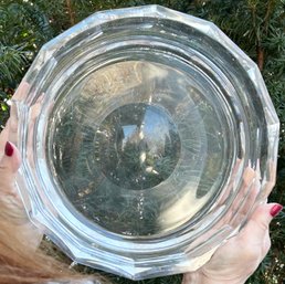 Vintage Baccarat Heavy Weight Crystal Paneled Large Bowl 12' Diameter ( READ DESCRIPTION)