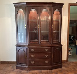 Vintage Dining Suite: A Two-Piece Server Hutch By Ethan Allen, Georgian Court Collection