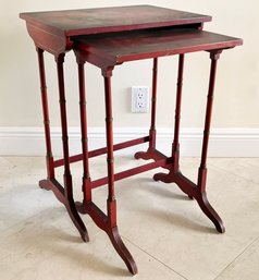 A Pair Of Vintage Chinoiserie Nesting Tables With