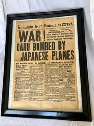 Honolulu Star-Bulletin 1st, 2nd, 3rd Extras Dec. 7, 1941 Pearl Harbor Newspaper