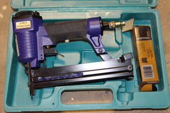 Air Nailer And Stapler - Blue Case With 2 Boxes Of Nails Plus Staples