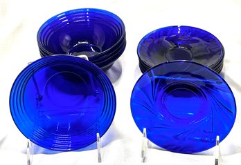 Assorted Vintage Cobalt Blue Dishware