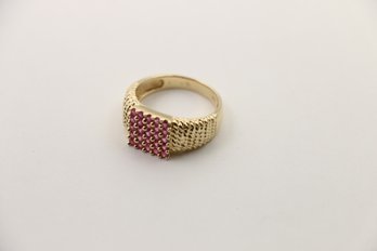 14k Yellow Gold Ruby Ring Size 7.50