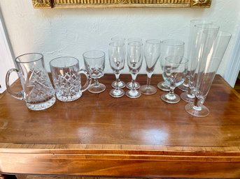 Assorted Crystal And Glass Barware