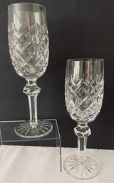 'Powerscourt' By WATERFORD CRYSTAL Pair Of 2 Fluted Champagne Glasses