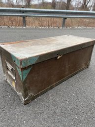 Original WWII Foot Locker Filled With Tarred Marline