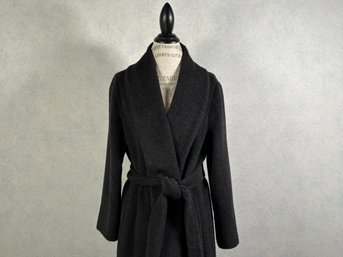 Wool & Alpaca Overcoat In Charcoal By Eileen Fisher, Ladies Size Medium