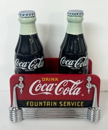 Coca Cola Salt & Pepper Shakers With Holder