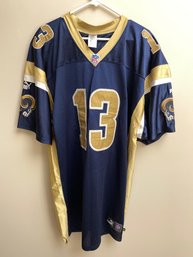 St. Louis Rams Kurt Warner No. 13 Hall Of Famer NFL Puma Jersey. Size 56.
