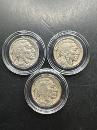 3 Buffalo Nickels 1935, 1935-D, 1935-S